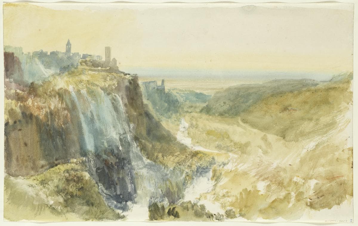 Soft watercolor hillside used as Travel Planner workspace atmosphere